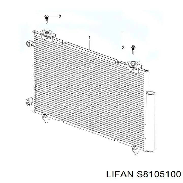 Радиатор кондиционера Лифан Х60 (Lifan X60)