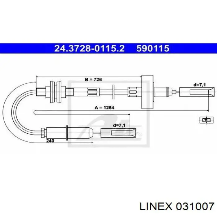 Cable de embrague 031007 Linex