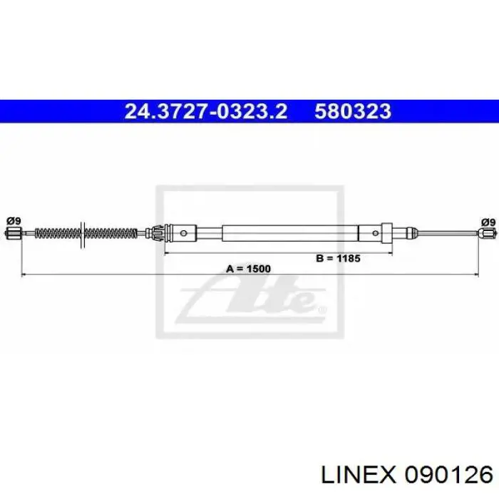 Задний правый трос ручника 090126 Linex