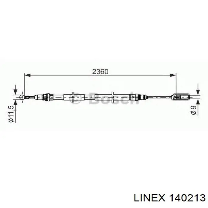 Задний правый трос ручника 140213 Linex