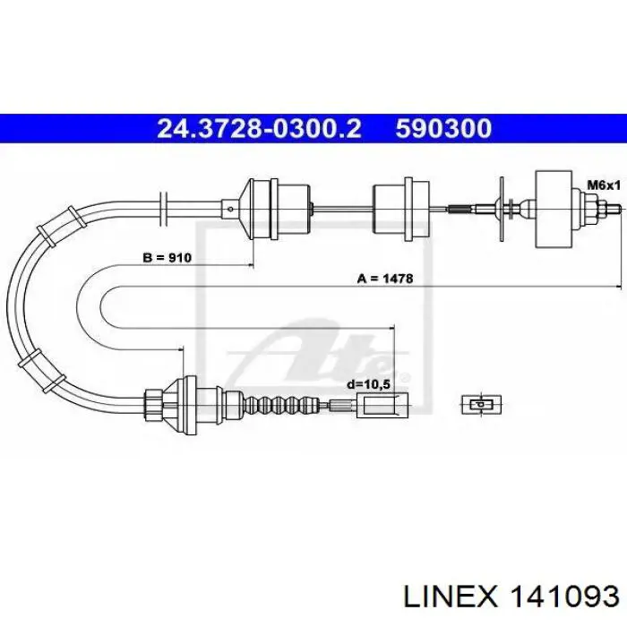 Трос сцепления 141093 Linex