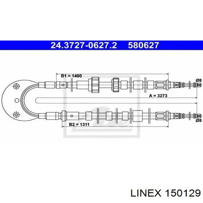 Задний трос ручника Linex 150129 цена, от 23.15 USD