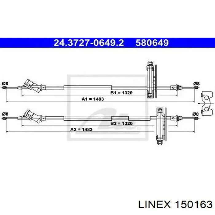 Задний трос ручника Linex 150163 цена, от 25.67 USD