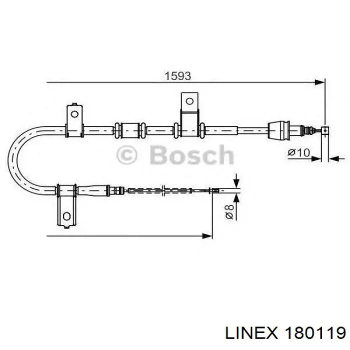 Задний правый трос ручника 180119 Linex