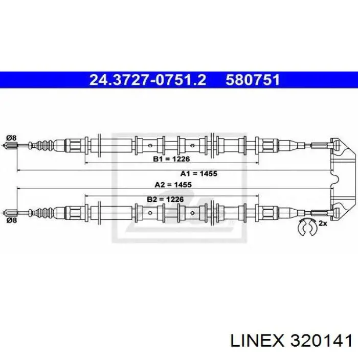 Задний трос ручника 320141 Linex