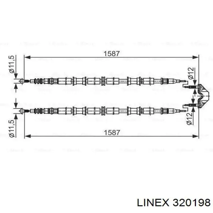 Задний трос ручника 320198 Linex