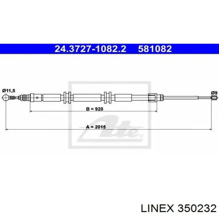 Задний трос ручника Linex 350232 цена, от 10.39 USD