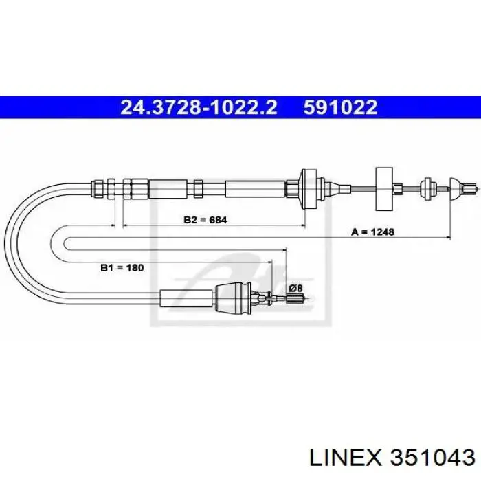 Трос сцепления Linex 351043 цена, от 16.71 USD