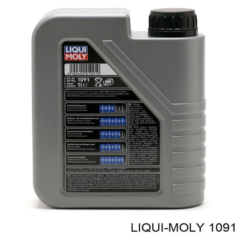 Моторное масло Liqui Moly MoS2 Leichtlauf 10W-40 Полусинтетическое 1л (1091)