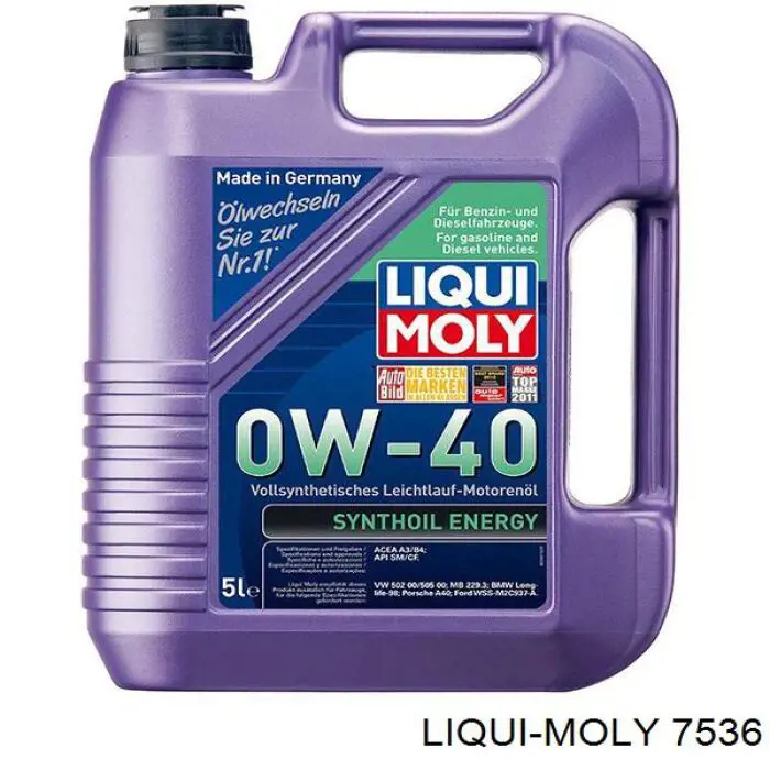 Моторное масло Liqui Moly Synthoil Energy 0W-40 Синтетическое 4л (7536)