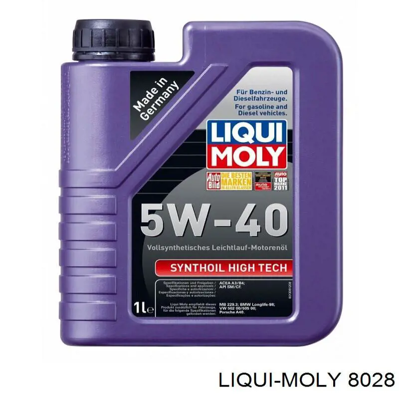 Моторное масло Liqui Moly Leichtlauf High Tech 5W-40 Синтетическое 1л (8028)