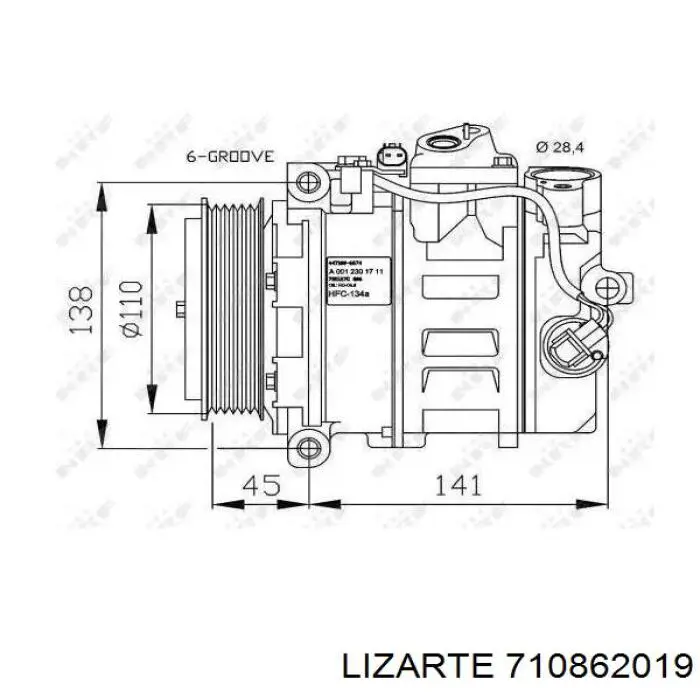 710862019 Lizarte компрессор кондиционера