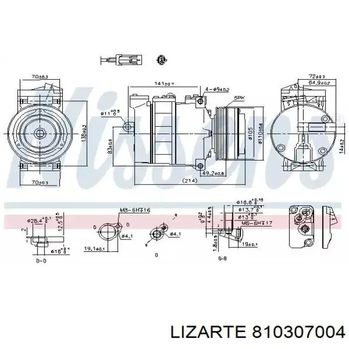 Компрессор кондиционера 810307004 Lizarte