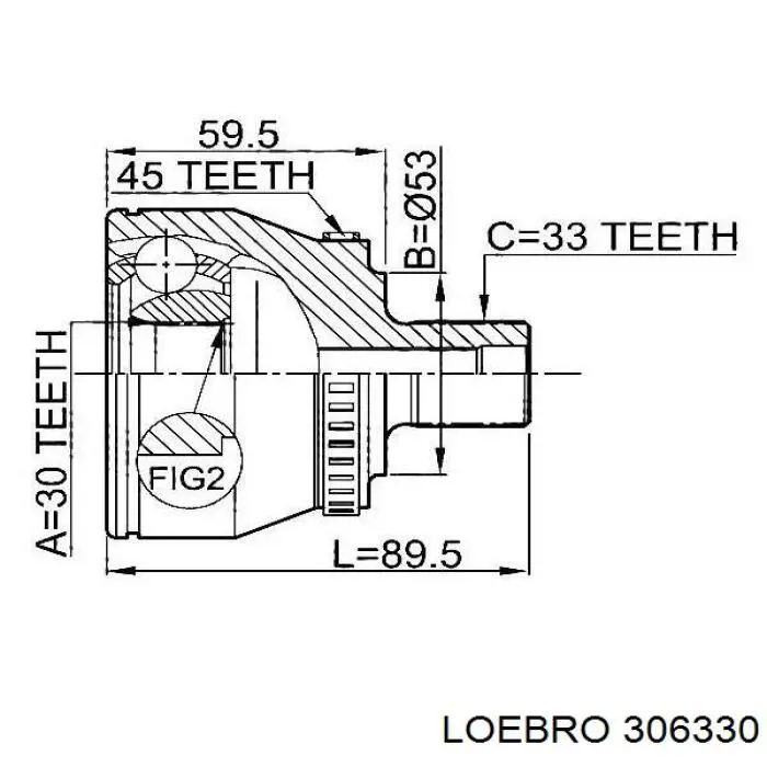 Пыльник ШРУСа наружный 306330 Loebro