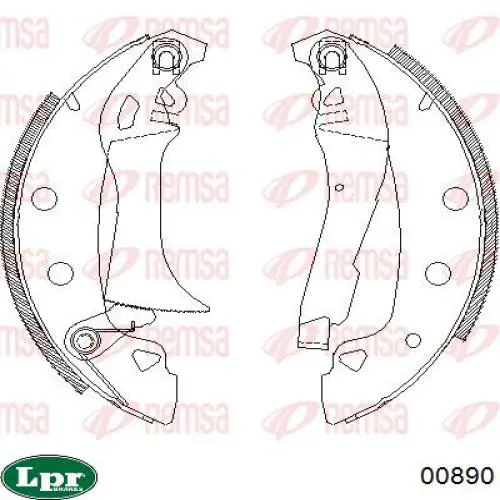 Задние барабанные колодки 00890 LPR