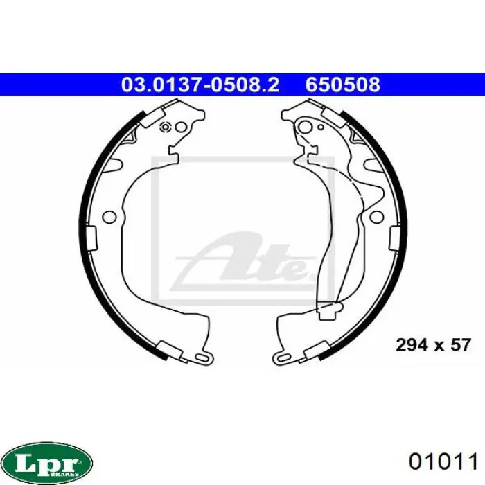 Задние барабанные колодки 01011 LPR