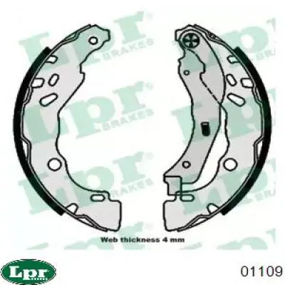 Задние барабанные колодки 01109 LPR