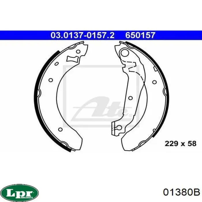 Задние барабанные колодки 01380B LPR