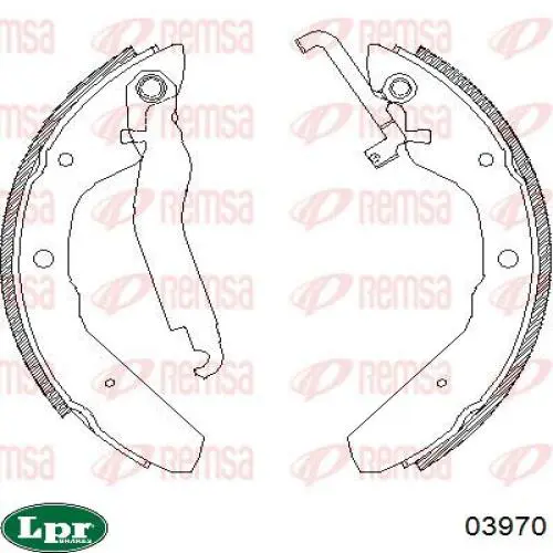 Задние барабанные колодки 03970 LPR