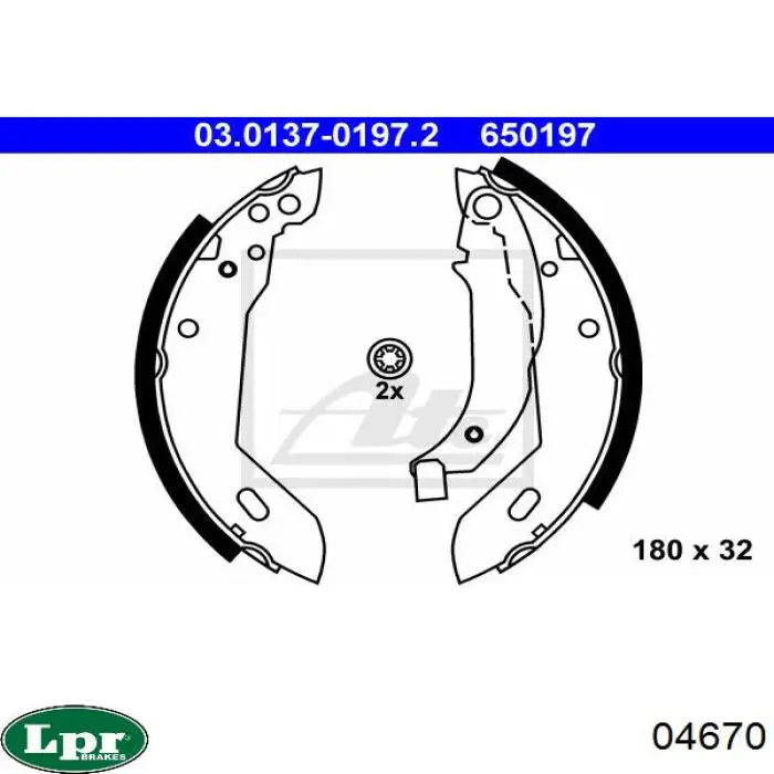 Задние барабанные колодки 04670 LPR