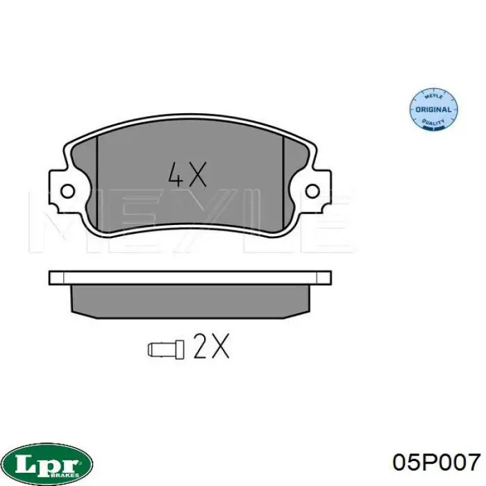 Передние тормозные колодки 05P007 LPR