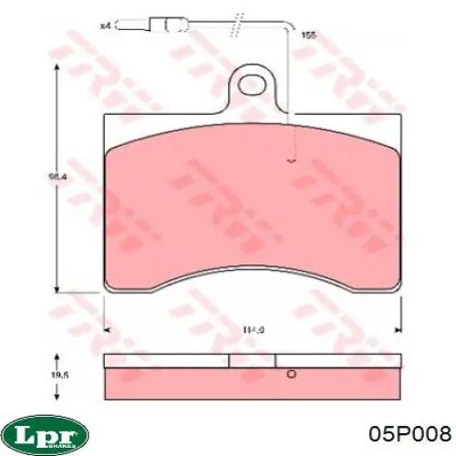 05P008 LPR Колодки передние
