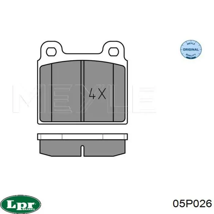 05P026 LPR колодки тормозные передние дисковые