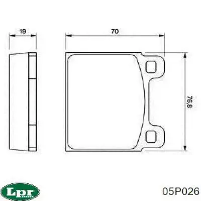 Передние тормозные колодки 05P026 LPR