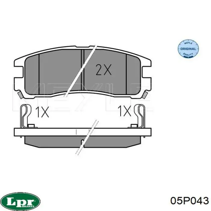 Купить 05P043 LPR Колодки тормозные задние, дисковые