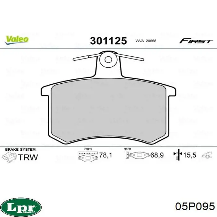Колодки дисковые  LPR 05P095 цена, от 9.07 USD