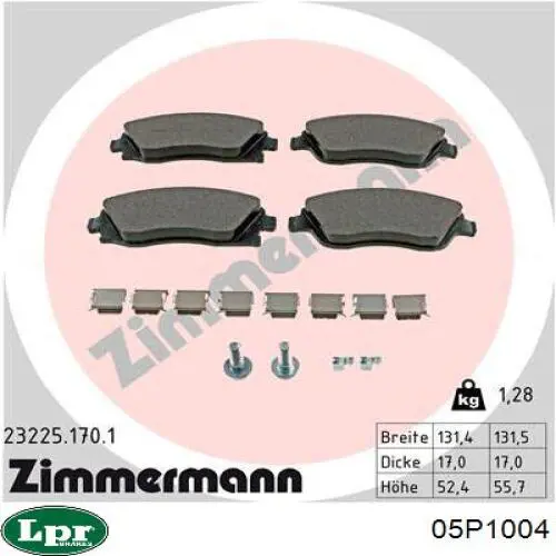 Тормозные колодки LPR 05P1004