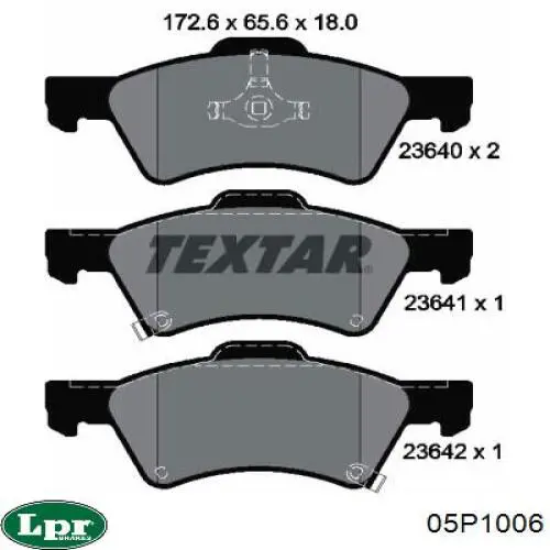 Передние тормозные колодки 05P1006 LPR