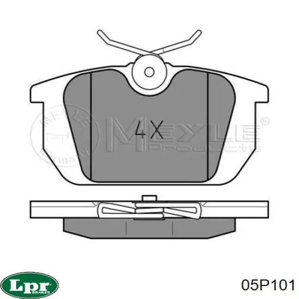 Купить 05P101 LPR Колодки тормозные задние, дисковые