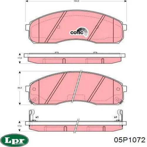 Тормозные колодки LPR 05P1072