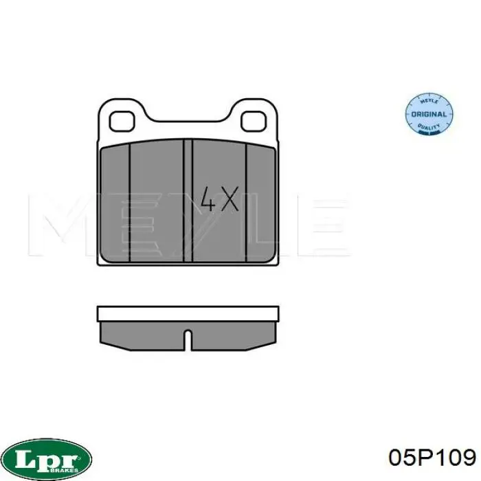 Купить 05P109 LPR Колодки тормозные задние, дисковые