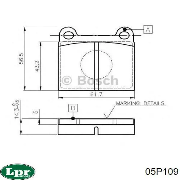 Задние дисковые колодки LPR 05P109