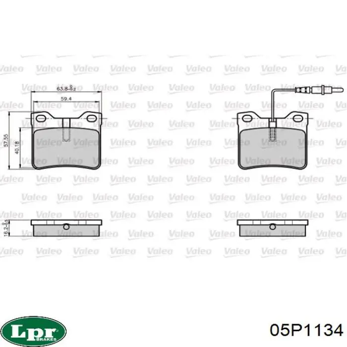 Колодки дисковые  LPR 05P1134 цена, от 16.15 USD