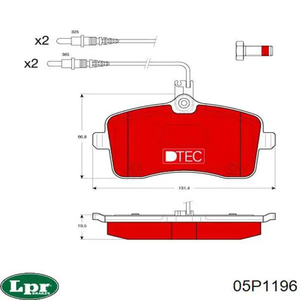 Тормозные колодки LPR 05P1196