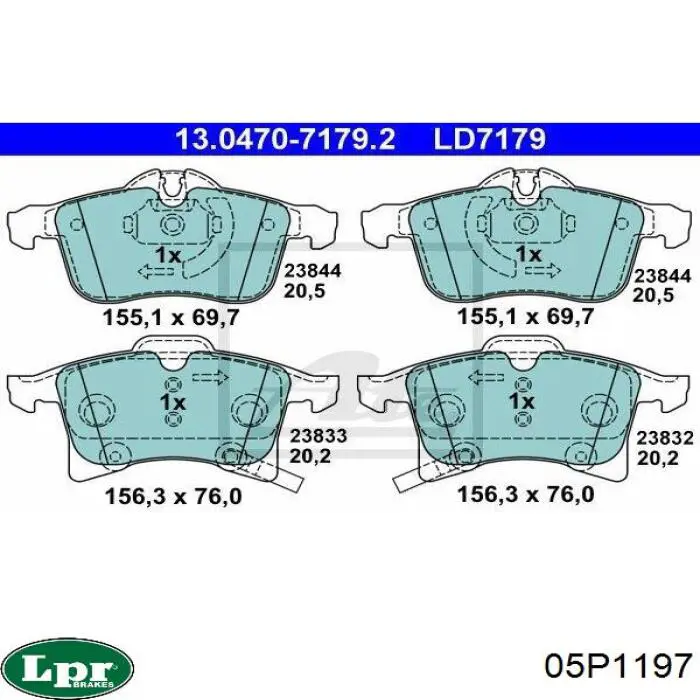 Тормозные колодки LPR 05P1197