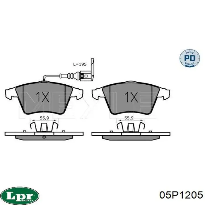 Тормозные колодки LPR 05P1205