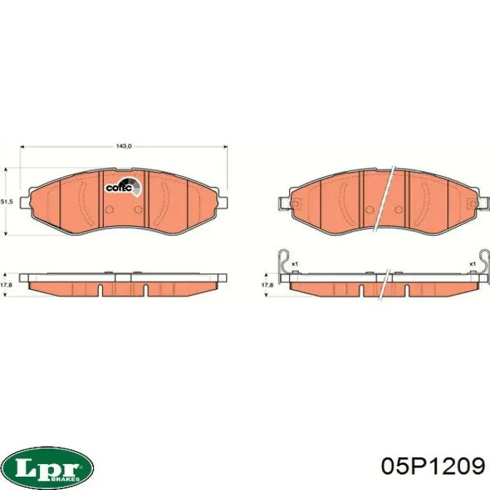 Тормозные колодки LPR 05P1209