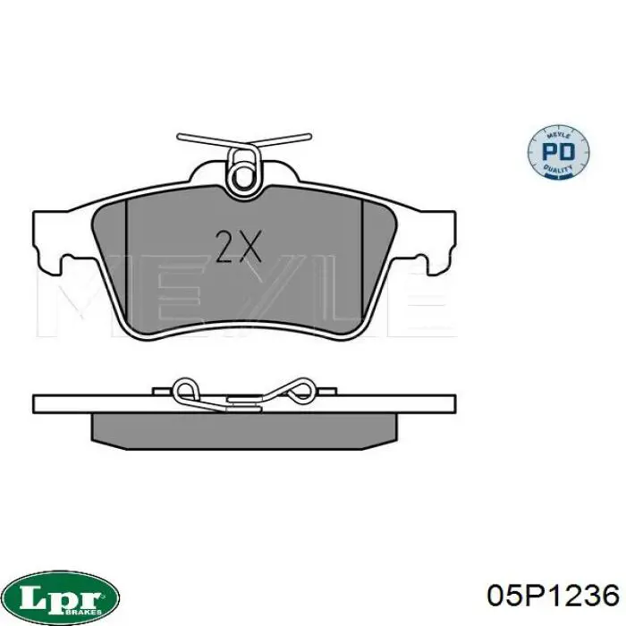 Задние тормозные колодки 05P1236 LPR