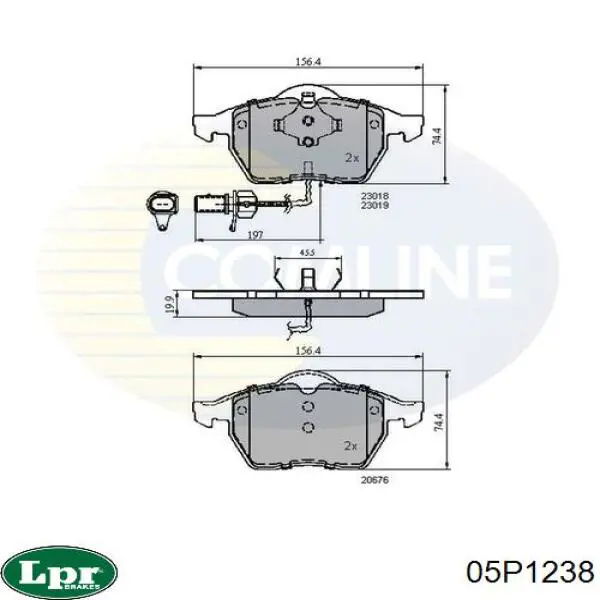 Передние тормозные колодки 05P1238 LPR