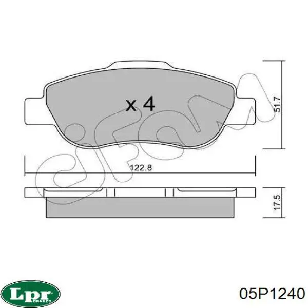 Тормозные колодки LPR 05P1240