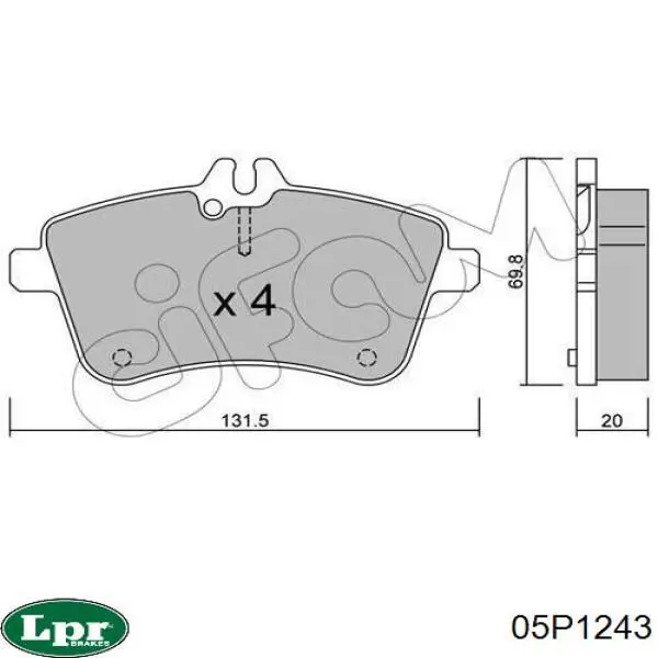Передние тормозные колодки 05P1243 LPR