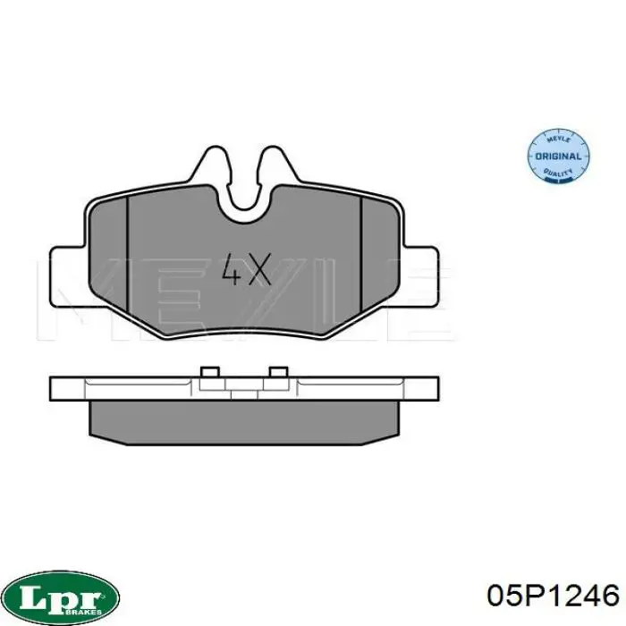 Задние тормозные колодки 05P1246 LPR