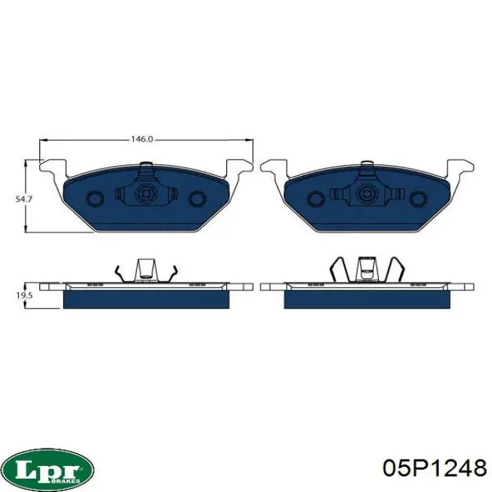 Передние тормозные колодки 05P1248 LPR