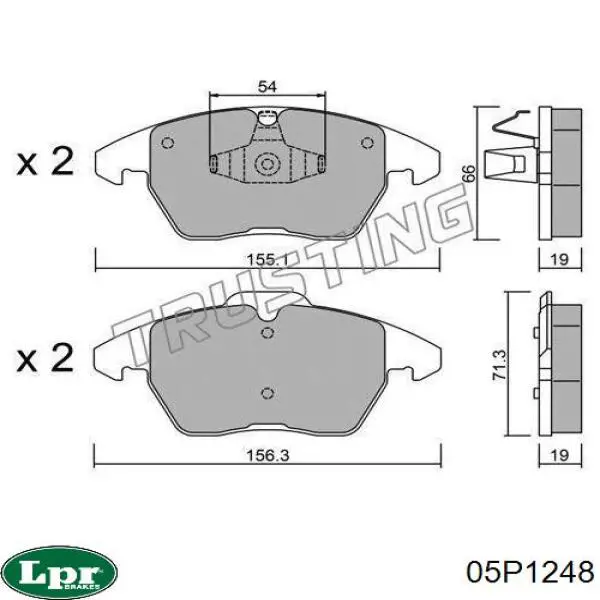 Тормозные колодки LPR 05P1248
