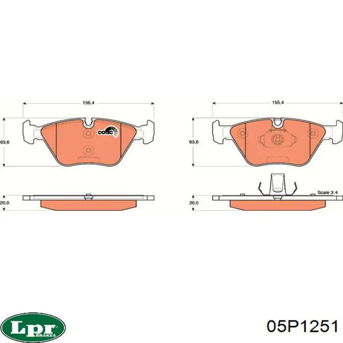 Тормозные колодки LPR 05P1251