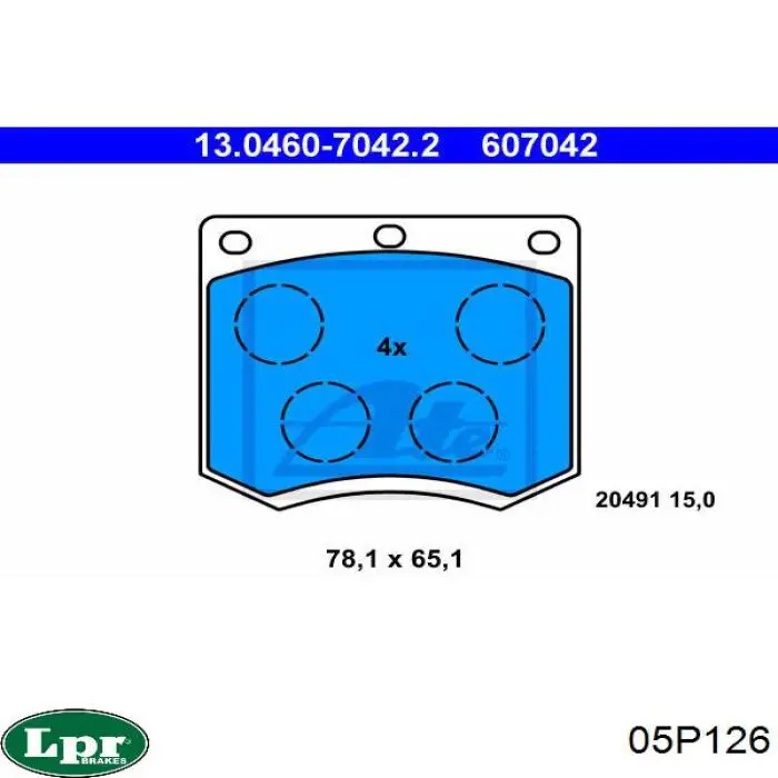 Передние тормозные колодки 05P126 LPR